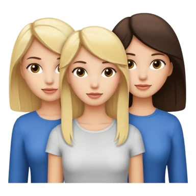 two blonde girls and a brunette  sticker