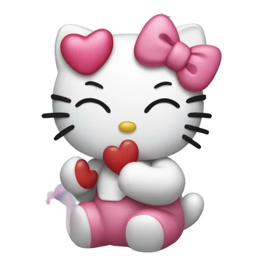 hello kitty blowing a kiss sticker