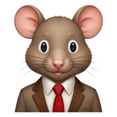 rat wearing  red tie sticker