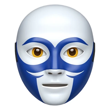 full face mask blue and white on two side one side blue other side white 50/50 sides sticker
