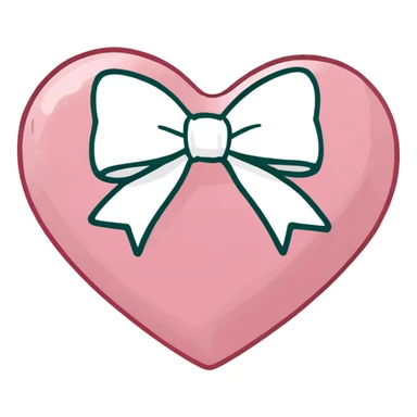 pink heart with bow in it  sticker