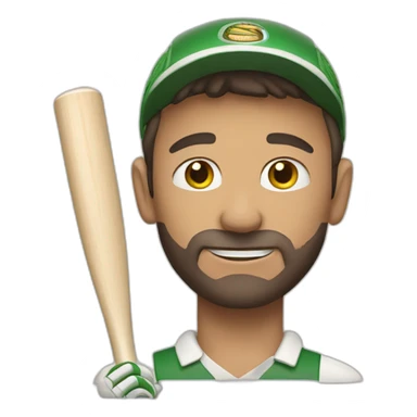 Man with cricket bat  sticker