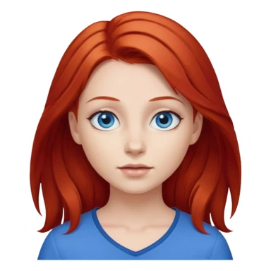 Girl with red hair and blue yes sticker