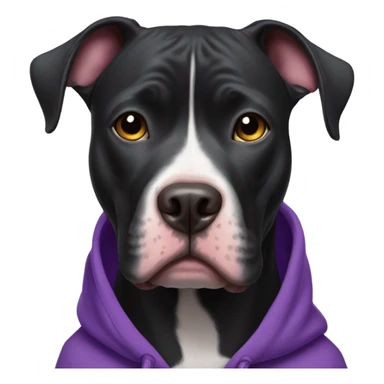 Black pitbull with purple hoody
 sticker