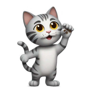 cat with high five sticker