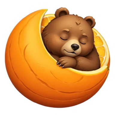 Bear sleeping on orange in space sticker