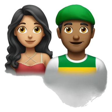 Brazilian girl and italian man abracing sticker