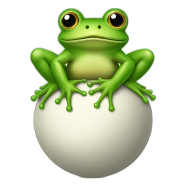 Frog sitting on top of 2 balls sticker