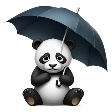 Sad panda Holding a umbrella  sticker