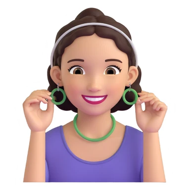 smiling girl with hoop earrings sticker