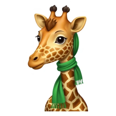 Giraffe with green Scarves sticker