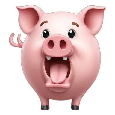 face of a pig talking into loudspeaker sticker