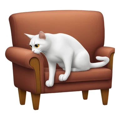 Cat sniffing a couch sticker