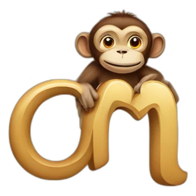 Letter M with monkey sticker