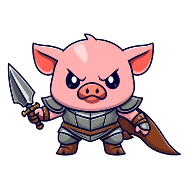 angry Minecraft baby Piglin in leather armor sticker