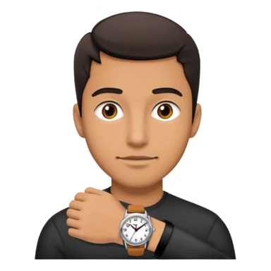 man wearing a black strap watch sticker