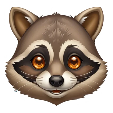 Victorian fairytale illustration depicting a happy raccoon with tanned skin, adorned with amber and diamonds sticker
