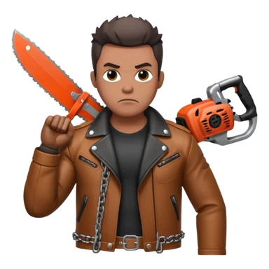 Ashy slashy with chain saw on his right hand sticker