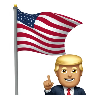 Trump waving a flag sticker