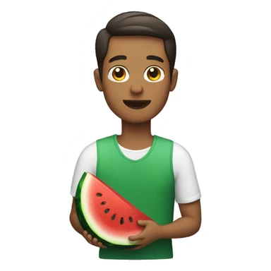 guy holding a watermelon sticker