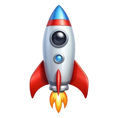 A colorful rocket with big adorable eyes and no mouth sticker