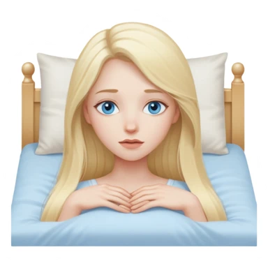 busty pawg long blonde hair pale blue eyes intimate bed pose sfw sticker