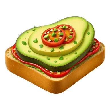 Avocado toast, with chili flakes sticker
