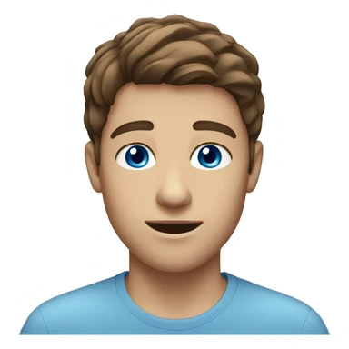 brown hair male with blue eyes sticker