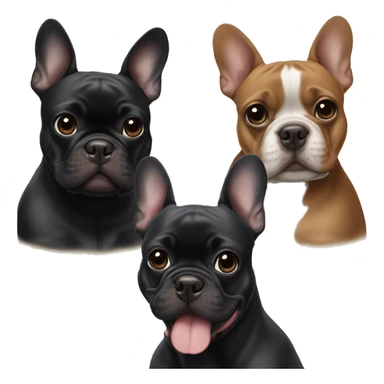 Two black frenchies one boy one girl sticker
