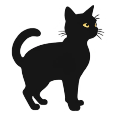 silhouette of a black cat sticker