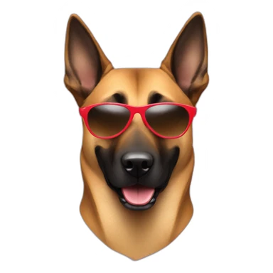 Malinois dog with sunglasses sticker