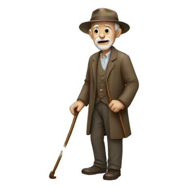 Old man with cane sticker