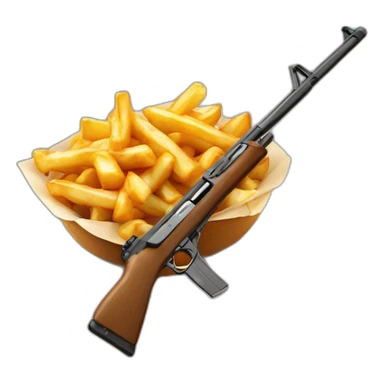 Poutine avec un fusil à pompe sticker