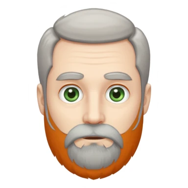 Greenish grey eyed adult man with greyish very short poor hair and a extremely long beard. Pale skin. sticker