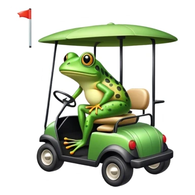 Frog on a golf cart  sticker
