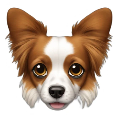 Papillon dog breed with black ears sticker