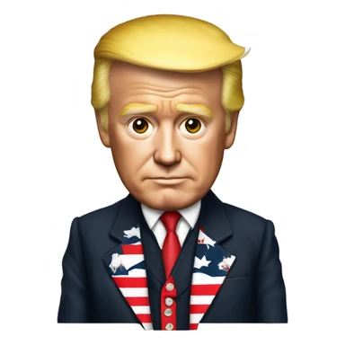 Trump in a don cherry style Canadian flag jacket sticker