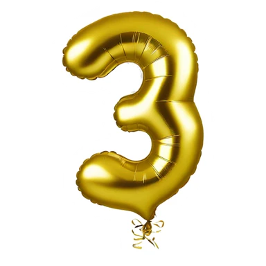 Gold foil balloons the number 30 sticker