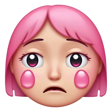 pink crying face sticker