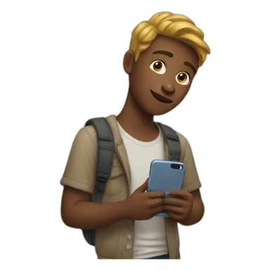 teenager with iphone and ipad on hand sticker