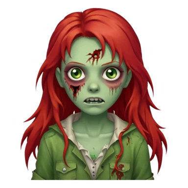 Zombie girl franja ruiva cabelo comprido  sticker