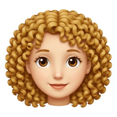 Cute face with a curly hair sticker