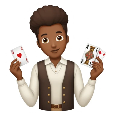 black man holding a card up in one hand sticker