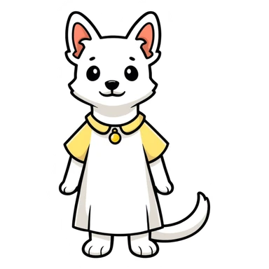 Dog wearing dress sticker