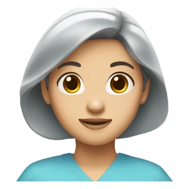 cute Asian nurse with smile, without hat, blue clothes sticker