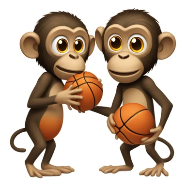 Two monkeys playing basketball but one is autistic sticker