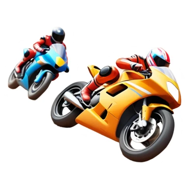 A sleek racing car and motorcycle speeding on a track, leaving a trail of dust behind. The scene captures the thrill of high-speed competition, with blurred motion and vibrant colors, highlighting the dynamic energy of motorsport. sticker