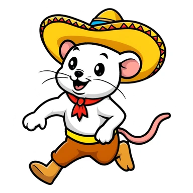 Speedy Gonzales cartoon mouse with sombrero running sticker