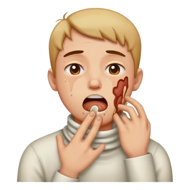 Person fake choking themselves sticker