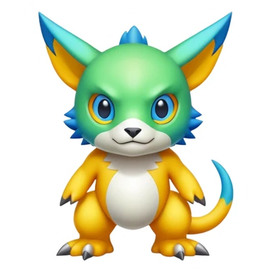 Cute cool colorful fantasy-Digimon-animal-hybrid full body sticker